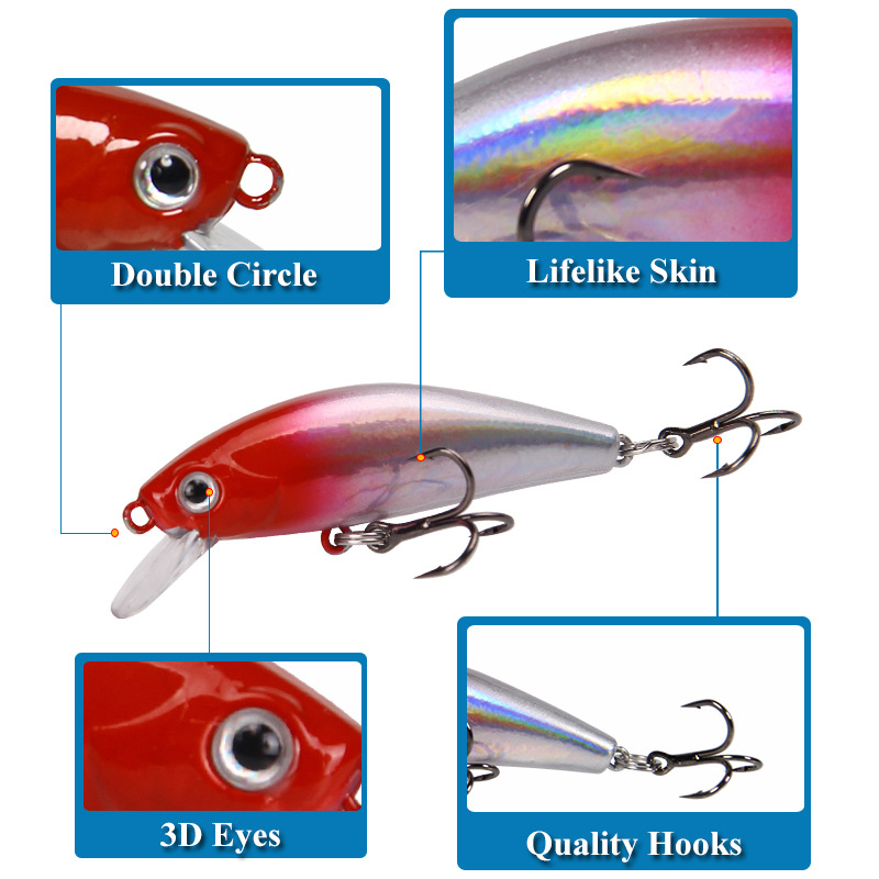6pcs 8.1cm/6.7g Hard Bait Bass - Fishing Equipment Kit ulasan dan harga