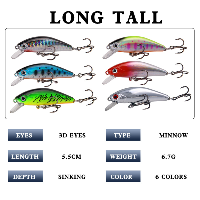 6pcs 8.1cm/6.7g Hard Bait Bass - Fishing Equipment Kit ulasan dan harga