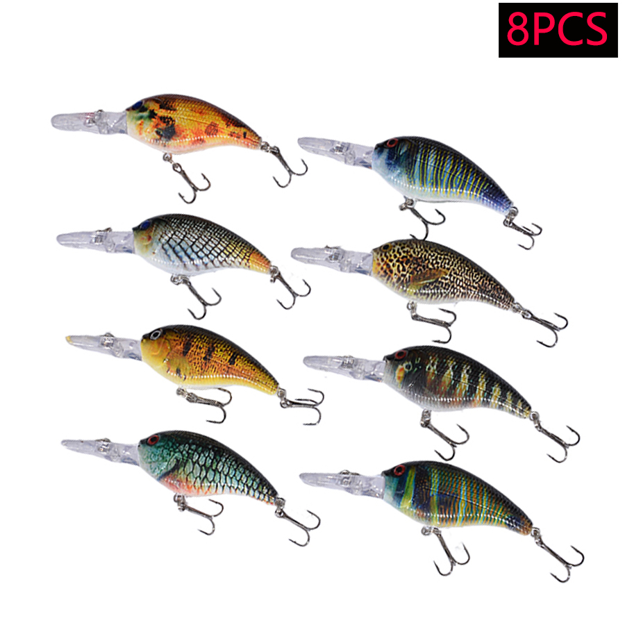 8pcs Jerkbait Minnow ABS Hard  - Fishing Equipment Kit ulasan dan harga