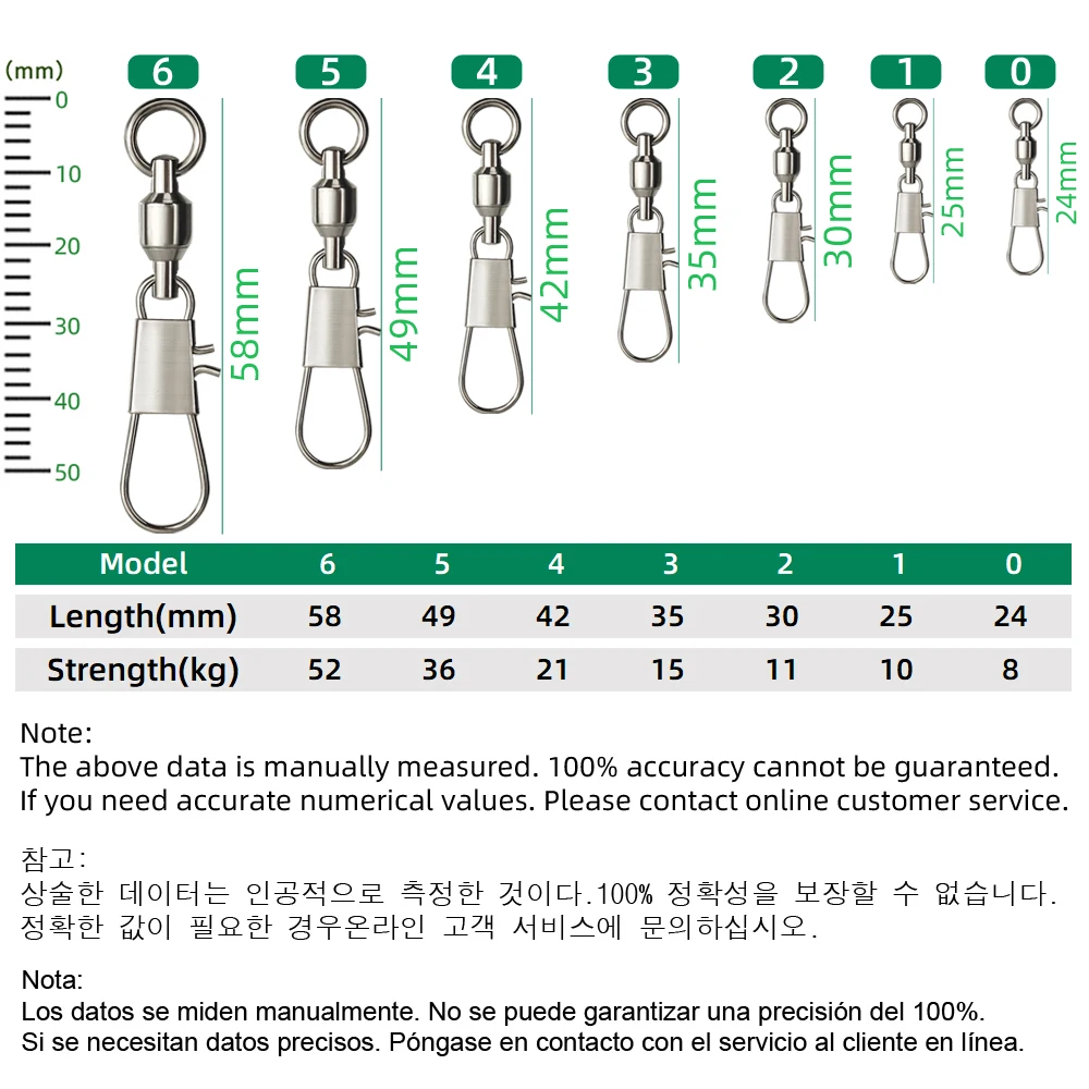 DNDYUJU 50pcs Fishing Swivels  - Fishing Equipment Used ulasan dan harga