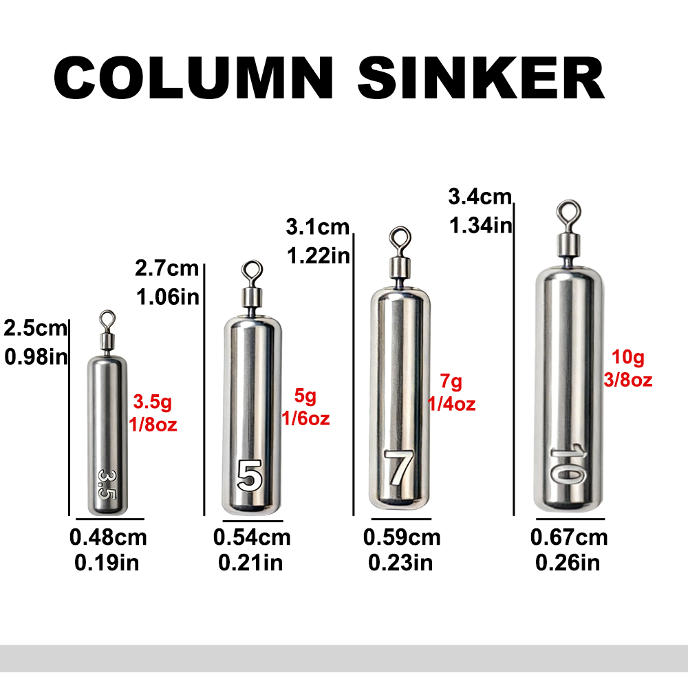 10-40Pcs Column Fishing Weight - Fishing Equipment Used ulasan dan harga